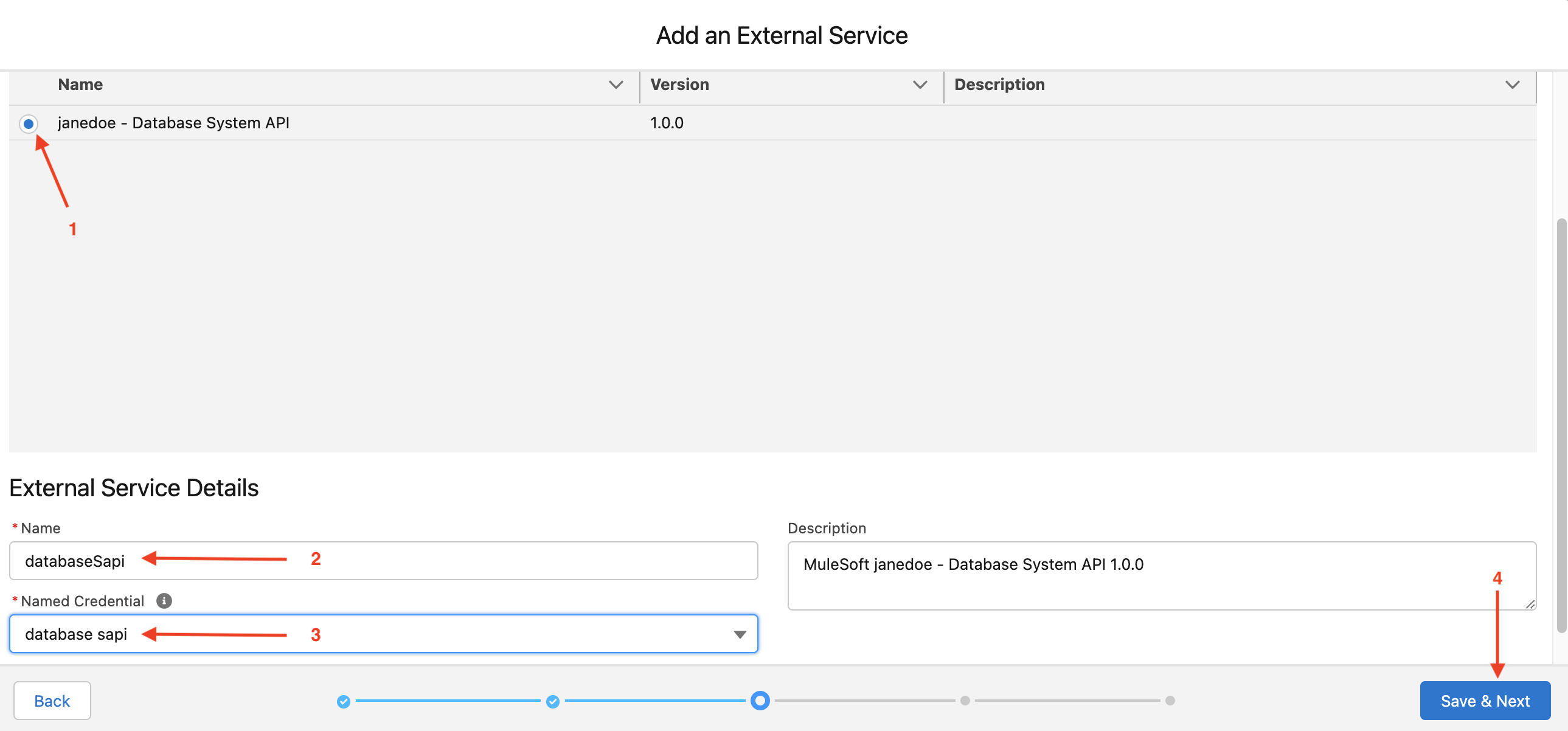 external service api details