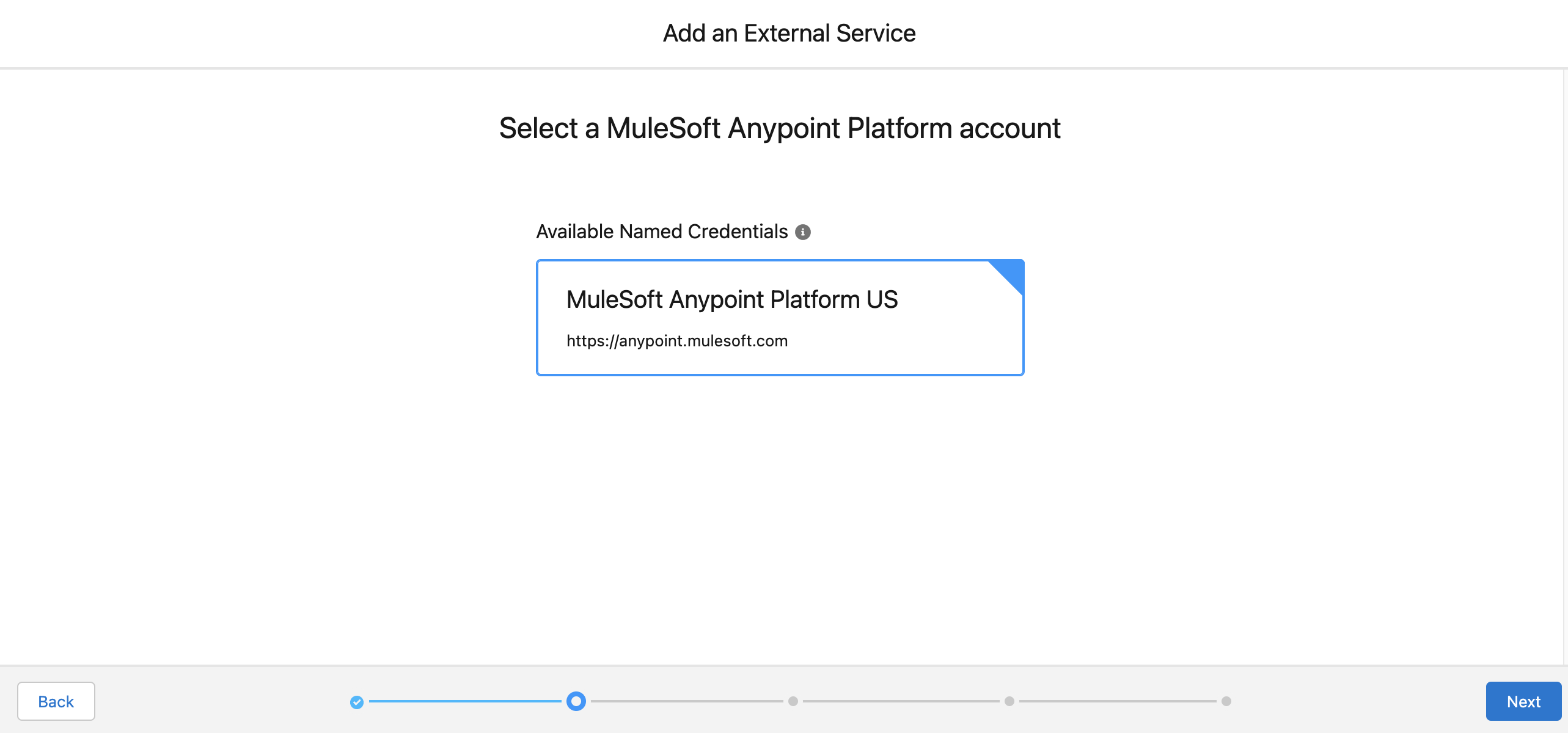 external service named credential