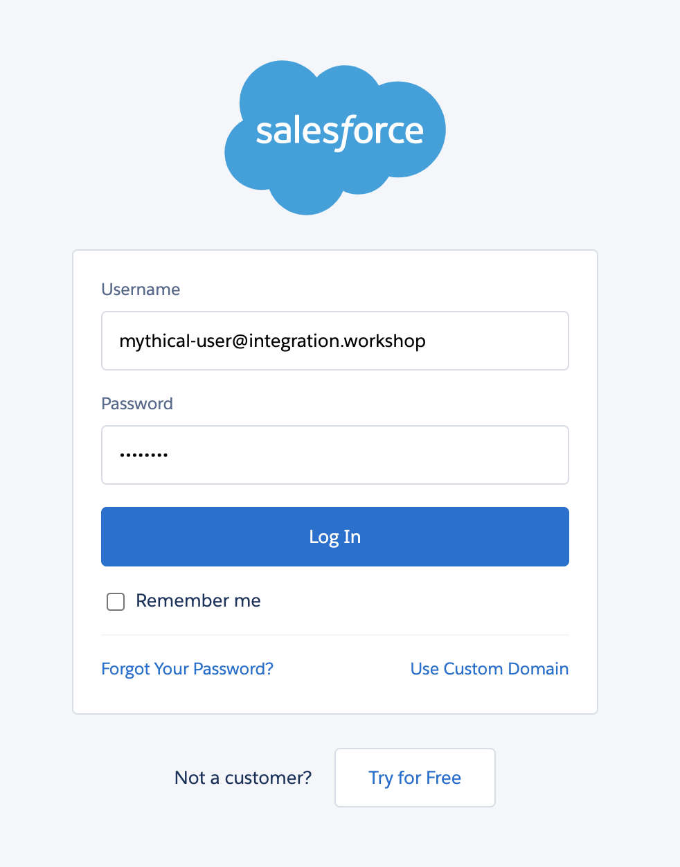 salesforce login creds