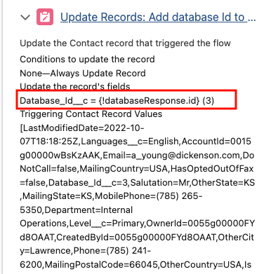 debug update record detail