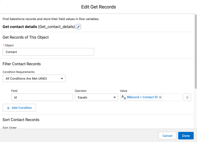 get records details