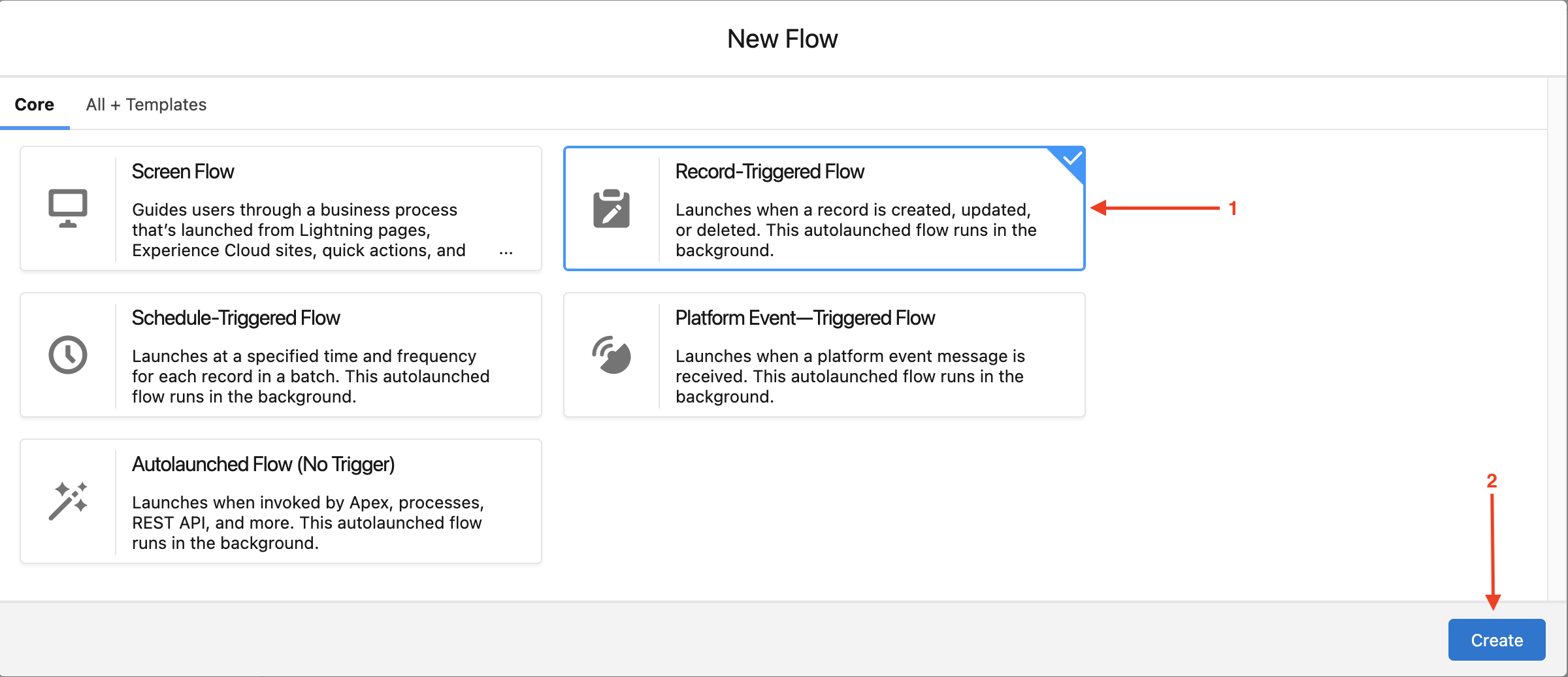 select record triggered