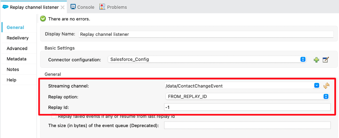 listener config